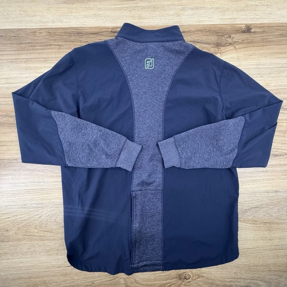 FootJoy Jacket Mens Large Navy HyperFlex‎ 1/4 Zip Pullover Windbreaker Stretch